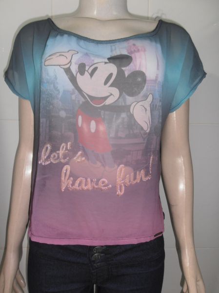 blusa cativa disney cor azul tam,m